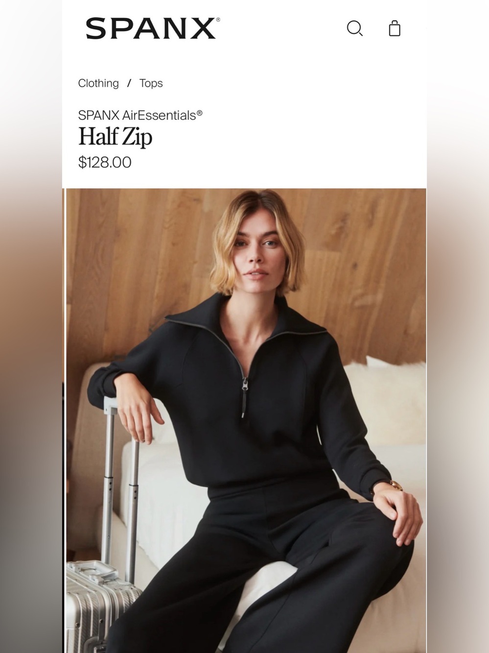 AirEssentials® Black Half-Zip Sweater